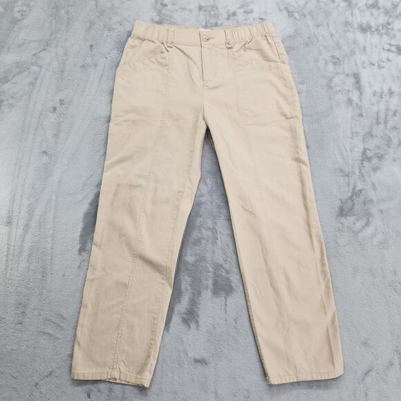 Liz Claiborne Pants - Liz Claiborne Pants‎ Womens 4 Tan Khaki Cotton Lyocell Lightweight Crop Capri